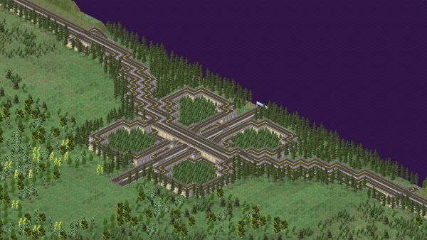 III. A very, very finely made cloverleaf at one end of the map. And fortunately I was able to reread Leo's tutorial again so I can compact the design by a lot.