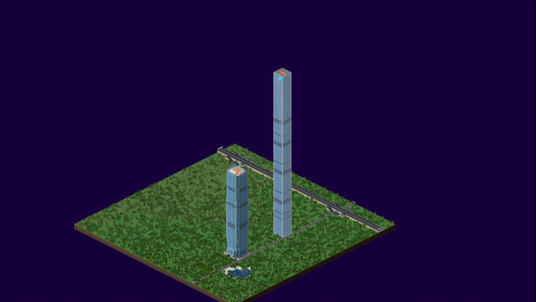 The size in comparison to the ICC, the current tallest building in game.