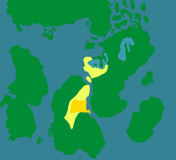 Golden yellow - Territory of Serinta civilization (638-805 AD)<br />Light yellow - Territory of Serinta Civilization (811-894 AD)