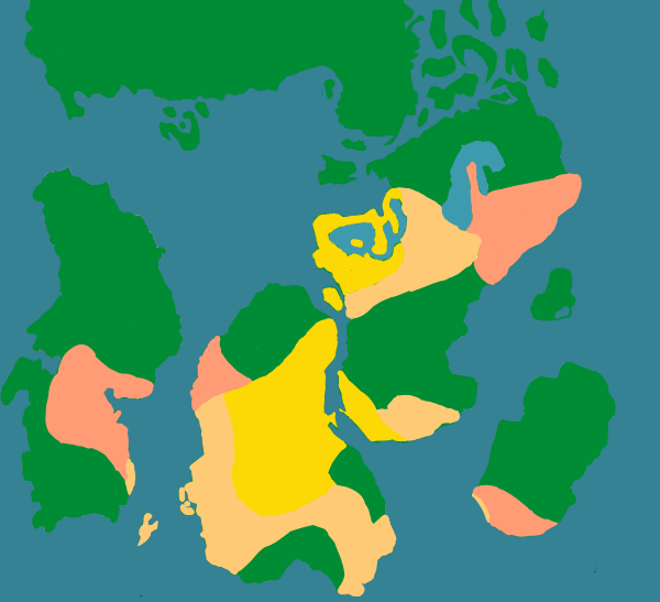 Golden yellow - Territory from 944-1078 AD<br />Beige - Territory from 1083-1236 AD<br />Peach red - Territory from 1241-1402 AD