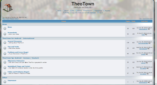 TheoTown Index page
